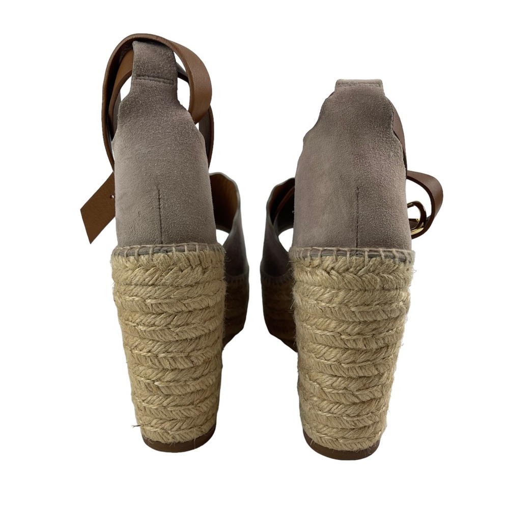 Chloe Lauren Scalloped Suede Platform Wedge Espadrilles Size 41 (US 9.5) - Picture 8 of 11